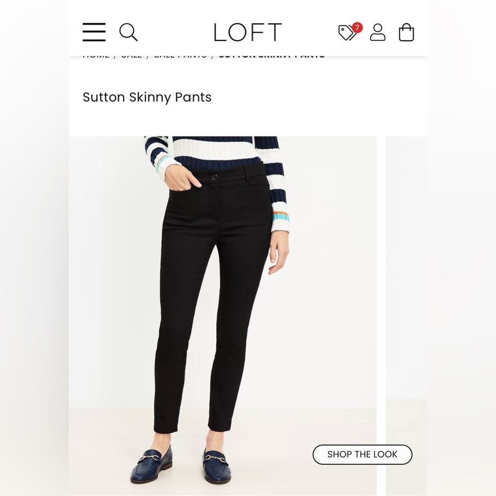 LOFT Classic Black Sutton Skinny Pants Size 2